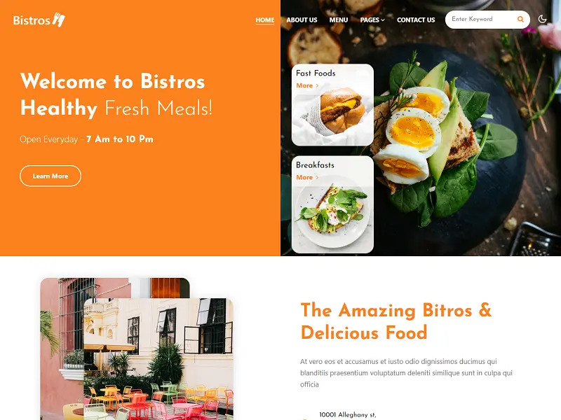 Bistros: Free Restaurant HTML Website Templates