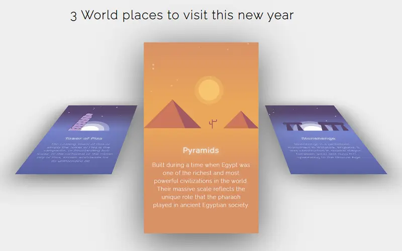 CSS 3D Hover World Places