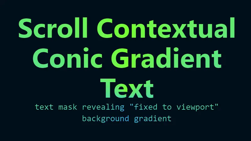 CSS Fixed Conic Fill