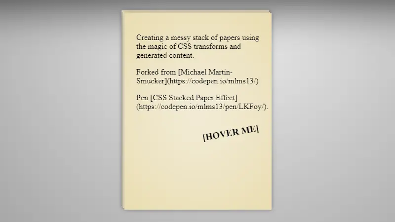 CSS Stacked Paper Effect