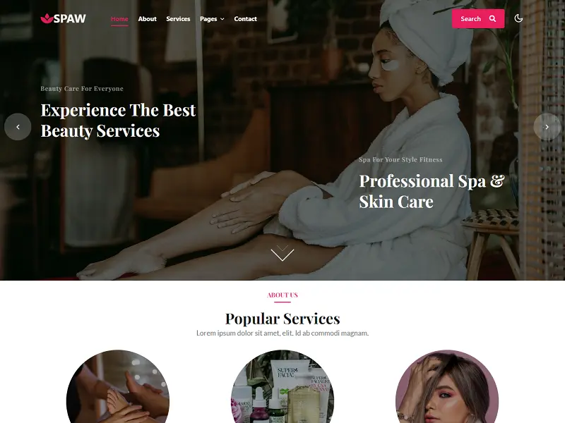 Spaw: Free Spa Salon HTML Website Templates