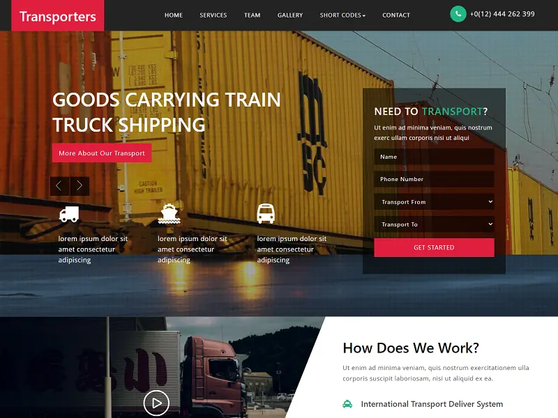 #Transporters: Free Transportation HTML Website Templates