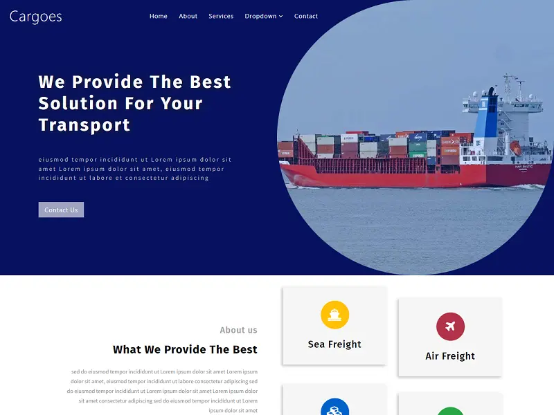 Cargoes Free Industrial HTML Website Template
