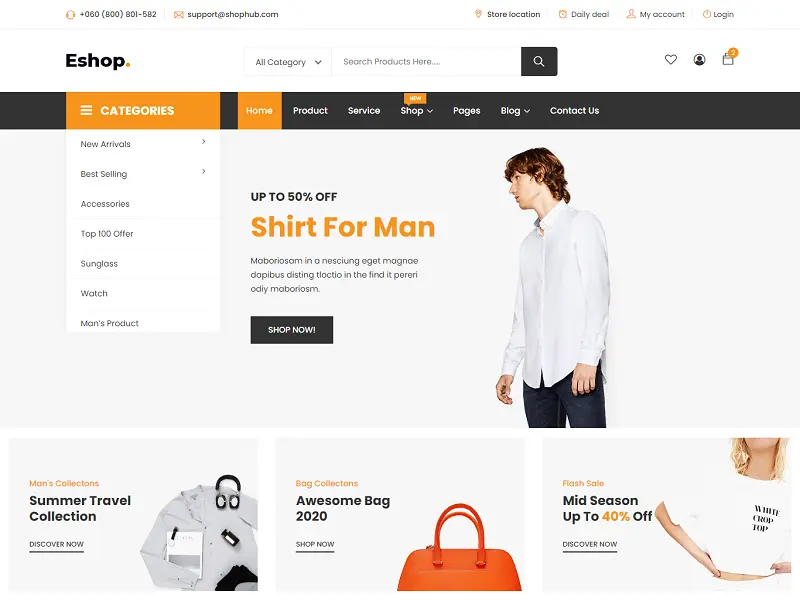 Eshop Free eCommerce HTML Website Template