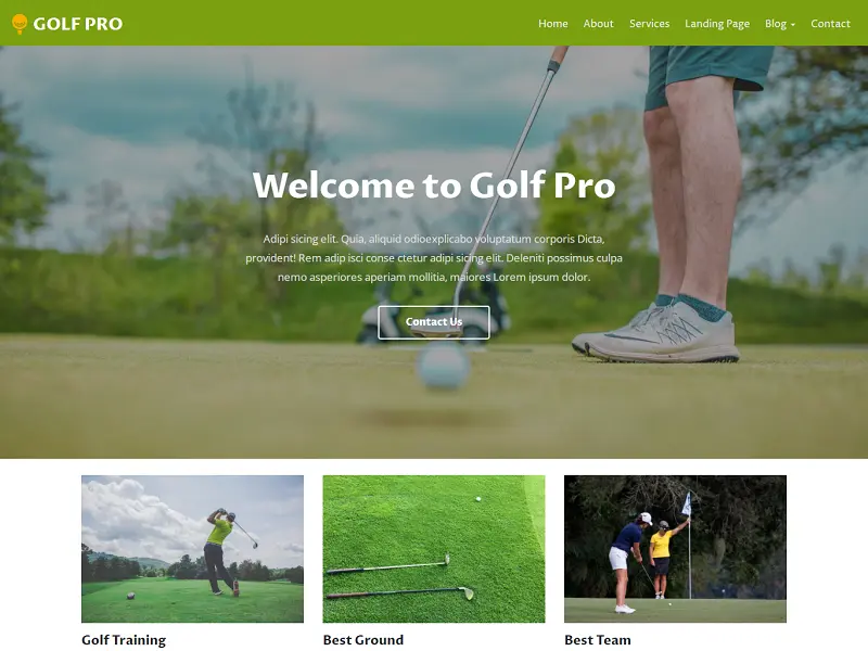 Golf Pro Free Sports HTML Website Template